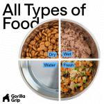 GORILLA GRIP Set of 2 Dog Bowls, Heavy Duty Metal Food and Water Bowl for Feeding Dogs and Cats, Dishwasher Safe, Rust Resistant Stainless Steel, BPA Free Rubber Base, Holds 2 Cups (16 fl oz), Gray