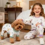 Glittme 4 Pack Dog Pajamas for Small Dogs Girl Boy, Soft Stretchy Puppy Onesies Jumpsuit, Breathable Pet Pjs Clothes for Sleeping & Anti-Shedding, Cute Doggy Apparel Vest