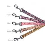 Olahibi Dog Collar Leash Set, Leopard Pattern, Polyester Material, Adjustable Collar and 5ft Matching Leash, for Puppy Dogs.(XS, Pink Leopard)