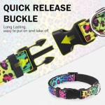 DILLYBUD Dog Collar and Leash Set for Small Dogs, Adjustable Soft Puppy Collar with Quick Release Buckle, 5FT Heavy Duty Nylon Matching Leash for Boy Girl Chihuahua, Yorki, Bulldog, Leopard XS