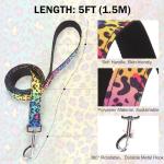 DILLYBUD Dog Collar and Leash Set for Small Dogs, Adjustable Soft Puppy Collar with Quick Release Buckle, 5FT Heavy Duty Nylon Matching Leash for Boy Girl Chihuahua, Yorki, Bulldog, Leopard XS