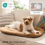 Bedsure Washable Dog Crate Pad for Small Dogs, Anti-Slip Puppy Kennel Dog Bed for Crate - Ultra Soft Fleece Flat Thin Pet Mat (Not Chew Proof), Brown 23"x17"