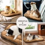 Bedsure Washable Dog Crate Pad for Small Dogs, Anti-Slip Puppy Kennel Dog Bed for Crate - Ultra Soft Fleece Flat Thin Pet Mat (Not Chew Proof), Brown 23"x17"