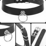 Faux Leather Dog Collar and Leash Set, Strong Detachable Leash Chain with Collar Unique Play Gift for Medium & Large Pet