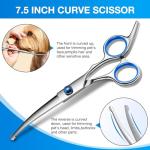 Dog Grooming Scissors Curved Shears Set Rounded Trimming Scissors for Professional Pet Dogs Cats Doodles Face Paws Matted Hair Removal at Home Use Supplies Station for Carding Tools and Trimmer