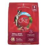 Purina ONE Small Bites Beef and Rice Formula Small High Protein Dry Dog Food Natural With Added Vitamins, Minerals and Nutrients - 8 lb. Bag