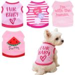 4 Pack Small Dog Clothes Pet T Shirts for Girls Female Sleeveless Spring Summer Puppy Cat Apparel Vest Tops for Chihuahua Yorkie Shih Tzu, XS