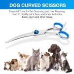 Dog Grooming Scissors Curved Shears Set Rounded Trimming Scissors for Professional Pet Dogs Cats Doodles Face Paws Matted Hair Removal at Home Use Supplies Station for Carding Tools and Trimmer