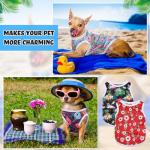 32 Pack Summer Hawaiian Dog Shirts for Small Dogs T-Shirts Pet Shirt Doggie Vest Puppy Clothes Flamingo Top Sleeveless Apparel for Cats(Medium)