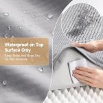 OhGeni Orthopedic Waterproof & Machine Washable Dog Bed for Large Pets, Suitable for Crates, Cat Mat with 25D Egg Crate Foam, Non-Slip Bottom & Removable Cover, 41 Inches(Black)