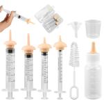 XuYelora Pet Nursing Kit, Silicone Pet Feeding Bottles Set with Nursing Nipples & Formula Dispenser & Liquid Syringes, for Newborn Kittens, Puppies, Squirrels, and Other Small Animals