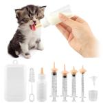 XuYelora Pet Nursing Kit, Silicone Pet Feeding Bottles Set with Nursing Nipples & Formula Dispenser & Liquid Syringes, for Newborn Kittens, Puppies, Squirrels, and Other Small Animals