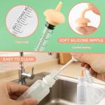 XuYelora Pet Nursing Kit, Silicone Pet Feeding Bottles Set with Nursing Nipples & Formula Dispenser & Liquid Syringes, for Newborn Kittens, Puppies, Squirrels, and Other Small Animals