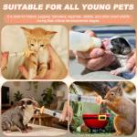 XuYelora Pet Nursing Kit, Silicone Pet Feeding Bottles Set with Nursing Nipples & Formula Dispenser & Liquid Syringes, for Newborn Kittens, Puppies, Squirrels, and Other Small Animals