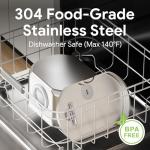 Cat Water Fountain Stainless Steel: 74oz/2.2L Cat Fountain for Drinking- Pet Water Fountain Inside - Automatic Dog Watering Dispenser Bowl - Pet Feeding & Watering Supplies (4 Filters)