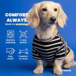 Fitwarm 3 Pack Color Block Striped Dog Shirt, Summer Dog Clothes for Small Dogs, Breathable Lightweight Pet Tshirt with Sleeves, Chihuahua Outfit, Oliver Green, Grey, Black, XS
