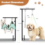 MHACVVO Dog Grooming Table Arm, 31.5"-43.3" Adjustable Pet Stand with Hammock & Clips – 3-in-1 Grooming Kit for Nail Trimming, Haircut & Drying, Home Supplies for Small Dogs