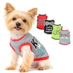 4 Pieces Dog Clothes for Small Dogs Girl Boy Summer Puppy Clothes for Chihuahua Yorkie Soft Cute Pattern Dog Shirt Spring Pet Cat Clothing Pink Rose Red Green XXS~M (Grey,Red,Black,Green, Medium)