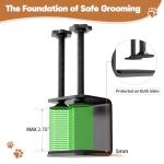 MHACVVO Dog Grooming Table Arm, 31.5"-43.3" Adjustable Pet Stand with Hammock & Clips – 3-in-1 Grooming Kit for Nail Trimming, Haircut & Drying, Home Supplies for Small Dogs