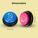 Paws and Smiles Dog Talking Buttons, 8-Pack Recordable Dog Buttons for Communication & Training, Pet Buzzer Set for Dogs & Cats, Game Buzzers, pet Gifts, Fluent Pet Tool