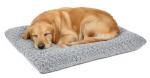 Lafyette. - US Based, Washable Faux Fur Dog Bed, Deluxe Plush Dog Crate Bed, Comfy Kennel Pad, Anti-Slip Pet Sleeping Mat, Soft Cozy Mattress for Large, Medium, Small Size Breed Dogs, 35" x 23", Grey