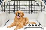 FEED GARDEN Dog Car Barrier for SUVs, Adjustable Universal-Fit Heavy-Duty Wire Mesh Pet Divider for Vehicles, Trucks, Vans, Car Accessories Safety Travel, Triple Folding (36.6"-60.6")