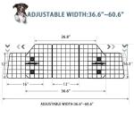 FEED GARDEN Dog Car Barrier for SUVs, Adjustable Universal-Fit Heavy-Duty Wire Mesh Pet Divider for Vehicles, Trucks, Vans, Car Accessories Safety Travel, Triple Folding (36.6"-60.6")