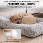 Lafyette. - US Based, Washable Faux Fur Dog Bed, Deluxe Plush Dog Crate Bed, Comfy Kennel Pad, Anti-Slip Pet Sleeping Mat, Soft Cozy Mattress for Large, Medium, Small Size Breed Dogs, 35" x 23", Grey