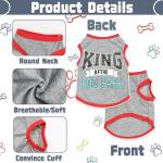 4 Pieces Dog Clothes for Small Dogs Girl Boy Summer Puppy Clothes for Chihuahua Yorkie Soft Cute Pattern Dog Shirt Spring Pet Cat Clothing Pink Rose Red Green XXS~M (Grey,Red,Black,Green, Medium)