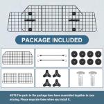 FEED GARDEN Dog Car Barrier for SUVs, Adjustable Universal-Fit Heavy-Duty Wire Mesh Pet Divider for Vehicles, Trucks, Vans, Car Accessories Safety Travel, Triple Folding (36.6"-60.6")