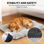 Lafyette. - US Based, Washable Faux Fur Dog Bed, Deluxe Plush Dog Crate Bed, Comfy Kennel Pad, Anti-Slip Pet Sleeping Mat, Soft Cozy Mattress for Large, Medium, Small Size Breed Dogs, 35" x 23", Grey