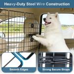 FEED GARDEN Dog Car Barrier for SUVs, Adjustable Universal-Fit Heavy-Duty Wire Mesh Pet Divider for Vehicles, Trucks, Vans, Car Accessories Safety Travel, Triple Folding (36.6"-60.6")