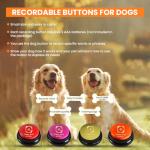 Paws and Smiles Dog Talking Buttons, 8-Pack Recordable Dog Buttons for Communication & Training, Pet Buzzer Set for Dogs & Cats, Game Buzzers, pet Gifts, Fluent Pet Tool