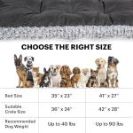 Lafyette. - US Based, Washable Faux Fur Dog Bed, Deluxe Plush Dog Crate Bed, Comfy Kennel Pad, Anti-Slip Pet Sleeping Mat, Soft Cozy Mattress for Large, Medium, Small Size Breed Dogs, 35" x 23", Grey