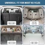 FEED GARDEN Dog Car Barrier for SUVs, Adjustable Universal-Fit Heavy-Duty Wire Mesh Pet Divider for Vehicles, Trucks, Vans, Car Accessories Safety Travel, Triple Folding (36.6"-60.6")