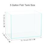 Vimvins 5 Gallon Glass Fish Tank, Easy to Maintain Small Aquarium for Betta/Goldfish/Snails/Shrimp and Aquatic Planting.
