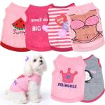 6 Pieces Dog Shirt Puppy Sweatshirt Pet Sleeveless Vest Dog Clothes Doggy Female Apparel for Small to Medium Dogs Puppy Cat(Cute Patterns,S Size)