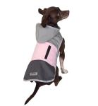 Eddie Bauer E24232S Ravenna Colorblocked Dog Windbreaker Jacket in Small, Grey and Pink