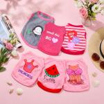 6 Pieces Dog Shirt Puppy Sweatshirt Pet Sleeveless Vest Dog Clothes Doggy Female Apparel for Small to Medium Dogs Puppy Cat(Cute Patterns,S Size)