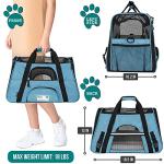 PetAmi Airline Approved Pet Carrier for Cat, Soft Sided Dog Carrier for Small Dogs, Cat Travel Supplies Accessories for Indoor Cats, Ventilated Pet Carrying Bag Medium Large Kitten Puppy, Large Blue