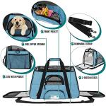 PetAmi Airline Approved Pet Carrier for Cat, Soft Sided Dog Carrier for Small Dogs, Cat Travel Supplies Accessories for Indoor Cats, Ventilated Pet Carrying Bag Medium Large Kitten Puppy, Large Blue