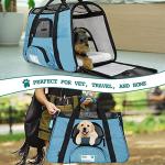 PetAmi Airline Approved Pet Carrier for Cat, Soft Sided Dog Carrier for Small Dogs, Cat Travel Supplies Accessories for Indoor Cats, Ventilated Pet Carrying Bag Medium Large Kitten Puppy, Large Blue