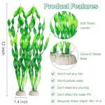 MyLifeUNIT Artificial Seaweed Water Plants for Aquarium, Plastic Fish Tank Plant Decorations 10 PCS (12 Inches Tall, Green)