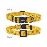Olahibi Dog Collar Leash Set, Floral Pattern, Polyester Material, Adjustable Collar and 5ft Matching Leash, for Small Dogs.(S, Bee Daisy)