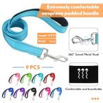 Silkfly 9 Sets Dog Collar and Leash Set for Small Medium Large Dogs Reflective Nylon Leashes Adjustable Collar Padded Handle Walking Training