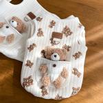 Cute Pet Apparel Plush Bear Pattern Cartoon Dog Clothes All Season Sleeveless Puppy Kitten Pullover Soft Skin-Friendly (White1, XL (11-20lbs))