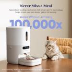 Pawsync Automatic Cat Feeder, WiFi Smart Scale Tracks Pet's Food Intake, App Control, 3.6L Timed Food Dispenser for Cats and Dogs, Up to 10 Meals Per Day, Stainless Steel Bowl, Dual Power Supply