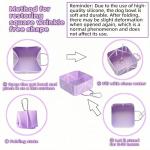 Portable Collapsible Silicone Dog Bowl, 12oz(350ml) Foldable Pet Travel Water & Food Dish with Carabiner for Hiking, Camping. Leakproof, Portable Food & Water Container for Dogs & Cats, Purple