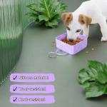 Portable Collapsible Silicone Dog Bowl, 12oz(350ml) Foldable Pet Travel Water & Food Dish with Carabiner for Hiking, Camping. Leakproof, Portable Food & Water Container for Dogs & Cats, Purple