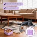 Portable Collapsible Silicone Dog Bowl, 12oz(350ml) Foldable Pet Travel Water & Food Dish with Carabiner for Hiking, Camping. Leakproof, Portable Food & Water Container for Dogs & Cats, Purple